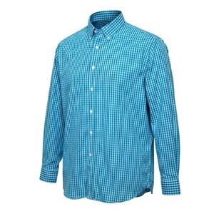 BROOKS BROTHERS Madison Non-Iron Green Blue Check Button Front Shirt L